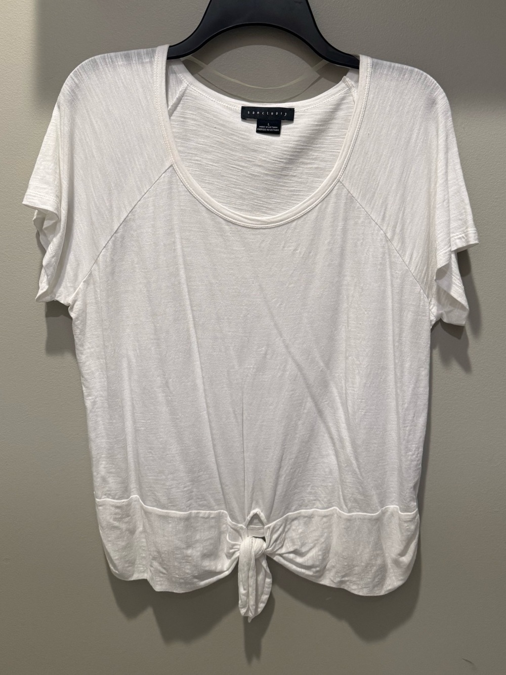 Sanctuary All Day Tie Front Tee White Size Large